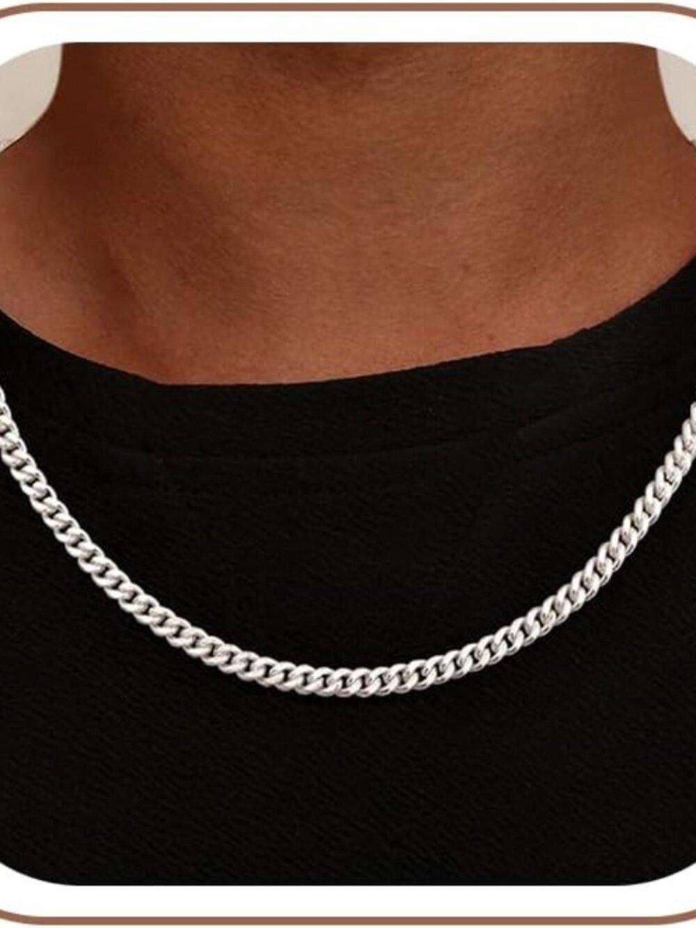 4mm/5mm Cuban Link Chains for Men - 925 Sterling Silver Diamond Cut Cuban Link C